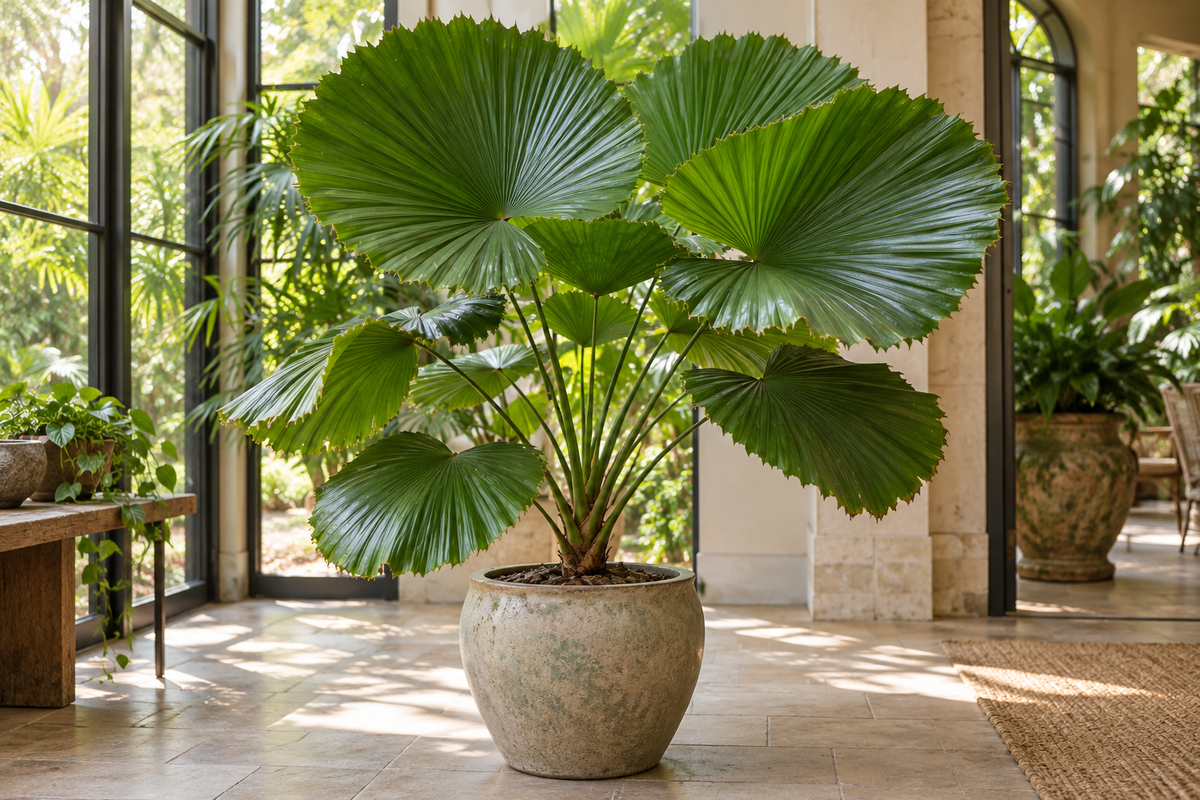 Licuala grandis - Waaierpalm met ronde geplooide bladeren