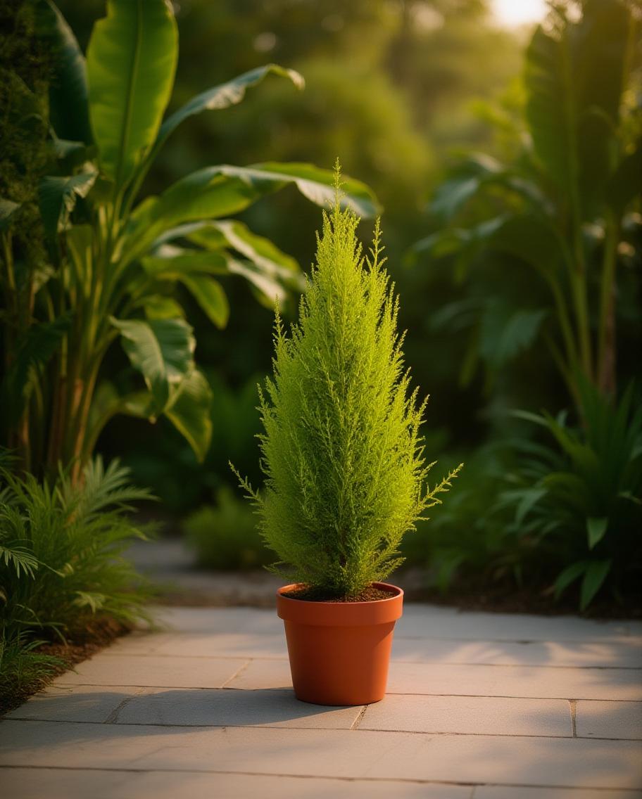 conifer indoor plants Cupressus macrocarpa 'Goldcrest Wilma'