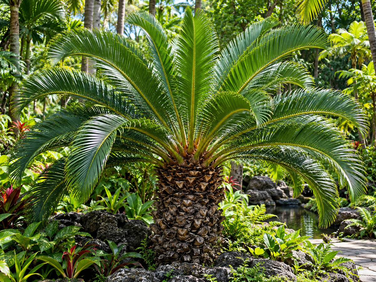 Cycas rumphii Vredespalm scherpe hoofdfoto